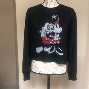 Mickey  & Minnie Cropped Sweatshirt Size  Medium